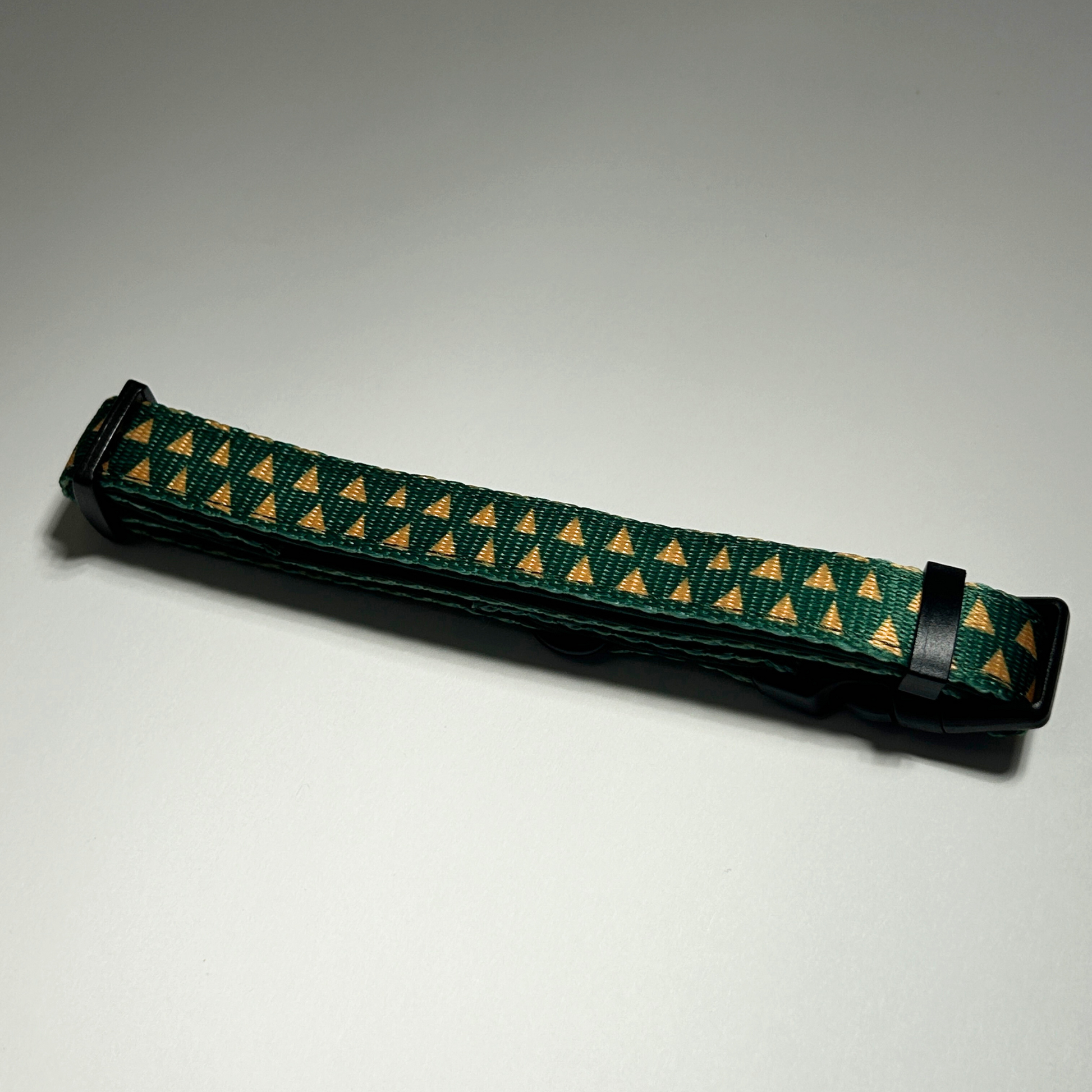 Green cactus pattern dog collar on a white background