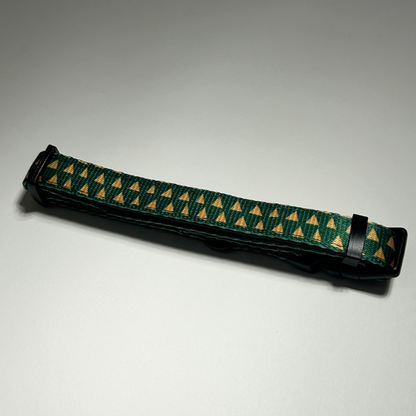 Green cactus pattern dog collar on a white background