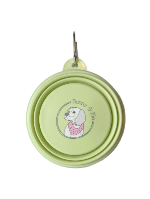 Green pop out travel dog bowl | Benny & Flo West Midlands