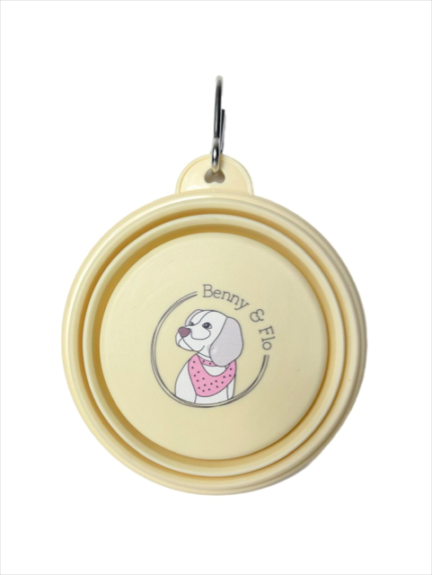 Yellow pop out travel dog bowl | Benny & Flo West Midlands
